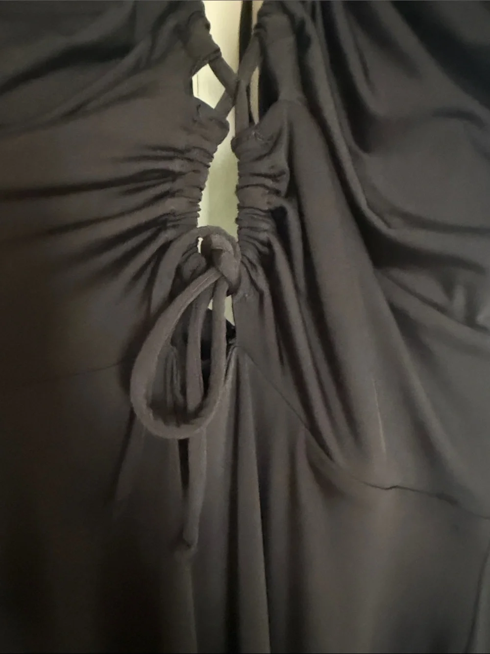 Express Black Strapless Ruched Maxi Dress - Picture 2 of 9